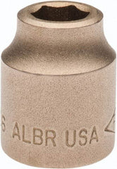 Ampco - 7/16", 1/2" Drive, Standard Hand Socket - 6 Points, 1-3/16" OAL, Aluminum Bronze - Best Tool & Supply