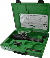 Greenlee - 5 Piece, 22.5" Punch Hole Diam, Hydraulic Punch Driver Kit - Round Punch, 10 Gage Mild Steel - Best Tool & Supply