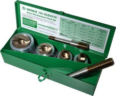 Greenlee - 7 Piece, 22.5 to 43.2mm Punch Hole Diam, Hydraulic Knockout Set - Round Punch, 10 Gage Mild Steel - Best Tool & Supply