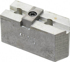 Abbott Workholding Products - 6" & Up Chuck Capacity, Tongue & Groove Attachment, Square Soft Lathe Chuck Jaw - 3 Jaws, Aluminum, 1-1/2" Btw Mount Hole Ctrs, 3" Long x 1-1/4" Wide x 1-1/2" High, 5/16" Groove, 3/8" Fastener - Best Tool & Supply