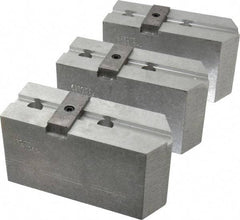 Abbott Workholding Products - 12" & Up Chuck Capacity, Tongue & Groove Attachment, Square Soft Lathe Chuck Jaw - 3 Jaws, Aluminum, 2-1/2" Btw Mount Hole Ctrs, 5-1/2" Long x 2" Wide x 3" High, 1/2" Groove, 1/2" Fastener - Best Tool & Supply