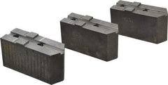 Abbott Workholding Products - 12" & Up Chuck Capacity, Tongue & Groove Attachment, Square Soft Lathe Chuck Jaw - 3 Jaws, Steel, 2-1/2" Btw Mount Hole Ctrs, 5-1/2" Long x 2" Wide x 3" High, 1/2" Groove, 1/2" Fastener - Best Tool & Supply