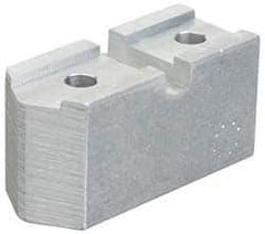 Abbott Workholding Products - 8" & Up Chuck Capacity, Serrated Attachment, Square Soft Lathe Chuck Jaw - 3 Jaws, Aluminum, 1-7/16" Btw Mount Hole Ctrs, 4" Long x 1-1/2" Wide x 2" High, 1/2" Groove, 3/8" Fastener - Best Tool & Supply