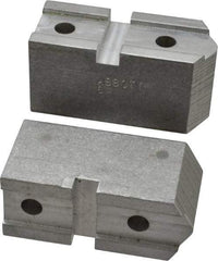 Abbott Workholding Products - 6" & Up Chuck Capacity, Serrated Attachment, Square Soft Lathe Chuck Jaw - 3 Jaws, Aluminum, 1-11/16" Btw Mount Hole Ctrs, 3" Long x 1-1/4" Wide x 1-1/2" High, 0.738" Groove, 5/16" Fastener - Best Tool & Supply