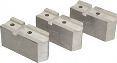 Abbott Workholding Products - 7-1/2" Chuck Capacity, Serrated Attachment, Square Soft Lathe Chuck Jaw - 3 Jaws, Aluminum, 1-11/16" Btw Mount Hole Ctrs, 4" Long x 1-1/2" Wide x 2" High, 0.866" Groove, 5/16" Fastener - Best Tool & Supply