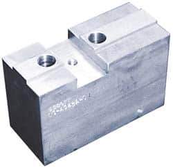 Abbott Workholding Products - 15 to 24" Chuck Capacity, Tongue & Groove Attachment, Square Soft Lathe Chuck Jaw - 3 Jaws, Aluminum, 3" Btw Mount Hole Ctrs, 8-1/4" Long x 3" Wide x 4" High, 7/8" & 7/8" Fastener - Best Tool & Supply