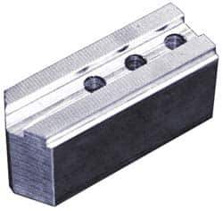 Abbott Workholding Products - 16" & Up Chuck Capacity, 3/32" x 90° Serrated Attachment, Square Soft Lathe Chuck Jaw - 3 Jaws, Steel, 1-1/2" Btw Mount Hole Ctrs, 6-1/2" Long x 2-1/2" Wide x 3" High, 1.004" Groove, 0.7874" & 20mm Fastener - Best Tool & Supply