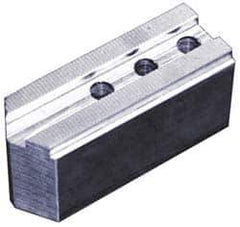 Abbott Workholding Products - 10" & Up Chuck Capacity, 1/16" x 90 Serrated Attachment, Square Soft Lathe Chuck Jaw - 3 Jaws, Aluminum, 7/8" Btw Mount Hole Ctrs, 4-1/2" Long x 1-1/2" Wide x 2" High, 0.551" Groove, 3/8" Fastener - Best Tool & Supply