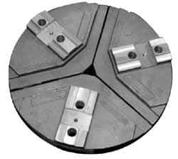 Abbott Workholding Products - 24" & Up Chuck Capacity, Tongue & Groove Attachment, Round Soft Lathe Chuck Jaw - 3 Jaws, Cast Aluminum, 3" Btw Mount Hole Ctrs, 24" Wide x 4" High, 7/8" & 7/8" Fastener - Best Tool & Supply