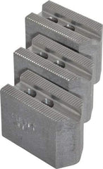 Abbott Workholding Products - 4" & Up Chuck Capacity, 1.5mm x 60° Serrated Attachment, Square Soft Lathe Chuck Jaw - 3 Jaws, Aluminum, 0.5512" Btw Mount Hole Ctrs, 2" Long x 1" Wide x 1-1/2" High, 0.3937" Groove, 0.315" & 8mm Fastener - Best Tool & Supply