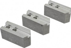 Abbott Workholding Products - 6" & Up Chuck Capacity, 1.5mm x 60° Serrated Attachment, Square Soft Lathe Chuck Jaw - 3 Jaws, Aluminum, 0.7874" Btw Mount Hole Ctrs, 3" Long x 1-1/4" Wide x 1-1/2" High, 0.4724" Groove, 0.3937" & 10mm Fastener - Best Tool & Supply