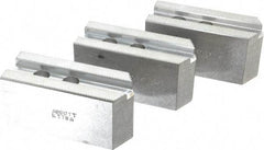 Abbott Workholding Products - 8" & Up Chuck Capacity, 1.5mm x 60° Serrated Attachment, Square Soft Lathe Chuck Jaw - 3 Jaws, Aluminum, 63/64" Btw Mount Hole Ctrs, 4" Long x 1-1/2" Wide x 2" High, 0.5512" Groove, 0.4724" & 12mm Fastener - Best Tool & Supply