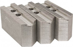 Abbott Workholding Products - 12" & Up Chuck Capacity, 1.5mm x 60° Serrated Attachment, Square Soft Lathe Chuck Jaw - 3 Jaws, Aluminum, 1.1811" Btw Mount Hole Ctrs, 5-1/2" Long x 2" Wide x 3" High, 0.8268" Groove, 0.6299" & 16mm Fastener - Best Tool & Supply