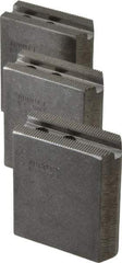 Abbott Workholding Products - 5" & Up Chuck Capacity, 1.5mm x 60° Serrated Attachment, Square Soft Lathe Chuck Jaw - 3 Jaws, Steel, 0.7087" Btw Mount Hole Ctrs, 2-1/2" Long x 1" Wide x 3" High, 0.3937" Groove, 0.315" & 8mm Fastener - Best Tool & Supply