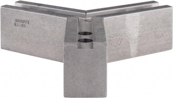 Abbott Workholding Products - 8" & Up Chuck Capacity, 1.5mm x 60° Serrated Attachment, Square Soft Lathe Chuck Jaw - 3 Jaws, Steel, 63/64" Btw Mount Hole Ctrs, 4" Long x 1-1/2" Wide x 2" High, 0.5512" Groove, 0.4724" & 12mm Fastener - Best Tool & Supply