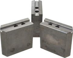 Abbott Workholding Products - 8" & Up Chuck Capacity, 1.5mm x 60° Serrated Attachment, Square Soft Lathe Chuck Jaw - 3 Jaws, Steel, 63/64" Btw Mount Hole Ctrs, 4" Long x 1-1/2" Wide x 4" High, 0.5512" Groove, 0.4724" & 12mm Fastener - Best Tool & Supply