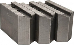 Abbott Workholding Products - 15 to 18" Chuck Capacity, 1.5mm x 60° Serrated Attachment, Square Soft Lathe Chuck Jaw - 3 Jaws, Steel, 1.6929" Btw Mount Hole Ctrs, 6-1/2" Long x 2-1/2" Wide x 4" High, 0.8661" Groove, 0.7874" & 20mm Fastener - Best Tool & Supply