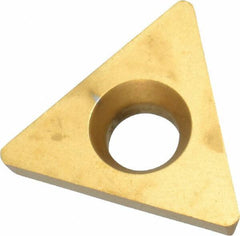 Interstate - TPGW322 Grade TCN55 Carbide Turning Insert - TiN Finish, 60° Triangle, 3/8" Inscr Circle, 1/8" Thick, 1/32" Corner Radius - Best Tool & Supply