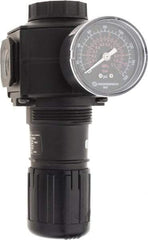 Norgren - 1/2 NPT Port, 220 CFM, Zinc Standard Regulator - 5 to 150 psi Range, 300 Max psi Supply Pressure, 1/4" Gauge Port Thread, 3.15" Wide x 6.67" High - Best Tool & Supply