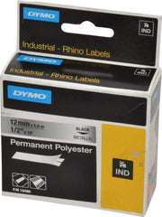 Rhino - 216" Long, Metallized Silver Polyester Metallized Tape - For DYMO Brand Labeling Equipment Designed for "D1" Tapes (Check Width Compatibility) - Best Tool & Supply