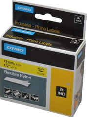 Rhino - 138" Long, Yellow Nylon Flexible Tape - For DYMO Brand Labeling Equipment Designed for "D1" Tapes (Check Width Compatibility) - Best Tool & Supply