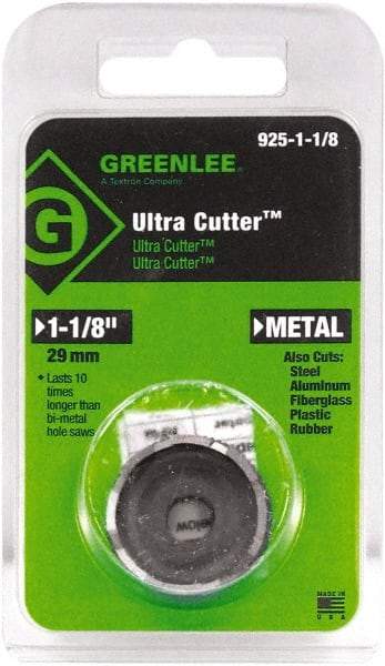 Greenlee - 1-1/8" Diam, 0.53" Cutting Depth, Hole Saw - High Speed Steel Saw, Toothed Edge - Best Tool & Supply