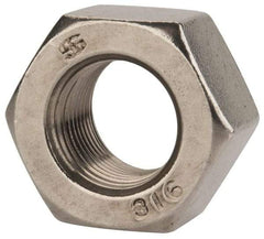 Value Collection - 3/4-16 UNF Stainless Steel Right Hand Heavy Hex Nut - 1-1/4" Across Flats, 47/64" High, Uncoated - Best Tool & Supply