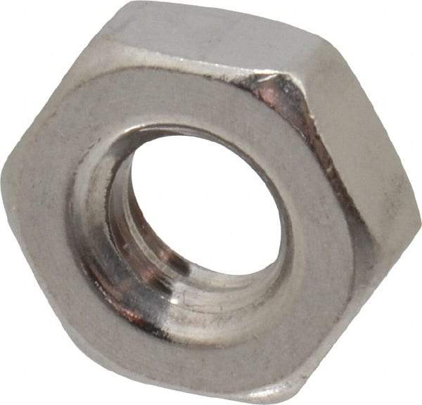 Value Collection - 1/4-20 UNC Stainless Steel Right Hand Hex Jam Nut - 7/16" Across Flats, 5/32" High, Uncoated - Best Tool & Supply