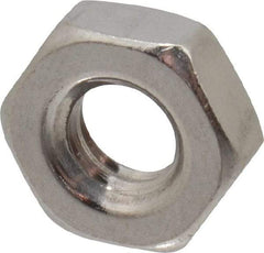 Value Collection - 1/4-20 UNC Stainless Steel Right Hand Hex Jam Nut - 7/16" Across Flats, 5/32" High, Uncoated - Best Tool & Supply