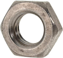 Value Collection - 7/16-14 UNC Stainless Steel Right Hand Hex Jam Nut - 11/16" Across Flats, 1/4" High, Uncoated - Best Tool & Supply