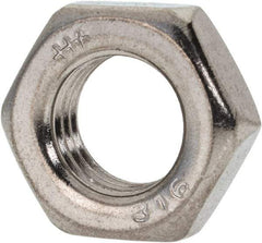 Value Collection - 7/16-20 UNF Stainless Steel Right Hand Hex Jam Nut - 11/16" Across Flats, 1/4" High, Uncoated - Best Tool & Supply