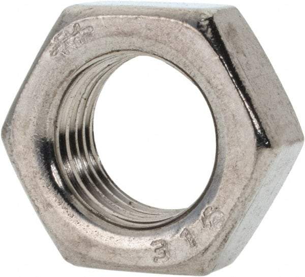 Value Collection - 1/2-20 UNF Stainless Steel Right Hand Hex Jam Nut - 3/4" Across Flats, 5/16" High, Uncoated - Best Tool & Supply