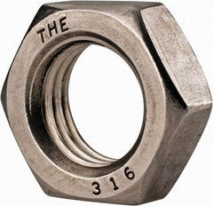 Value Collection - 7/8-9 UNC Stainless Steel Right Hand Hex Jam Nut - 1-5/16" Across Flats, 31/64" High, Uncoated - Best Tool & Supply