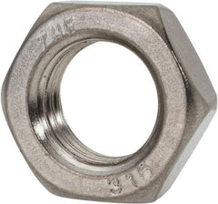 Value Collection - 1-8 UNC Stainless Steel Right Hand Hex Jam Nut - 1-1/2" Across Flats, 35/64" High, Uncoated - Best Tool & Supply