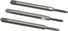 Interstate - #2-56 UNC, 3 Flute, Bottoming, Plug & Taper, Bright Finish, High Speed Steel Tap Set - Right Hand Cut, 1-3/4" OAL, 7/16" Thread Length - Best Tool & Supply