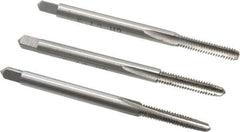 Interstate - #5-40 UNC, 3 Flute, Bottoming, Plug & Taper, Bright Finish, High Speed Steel Tap Set - Right Hand Cut, 1-15/16" OAL, 5/8" Thread Length - Best Tool & Supply