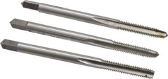 Interstate - #6-40 UNF, 3 Flute, Bottoming, Plug & Taper, Bright Finish, High Speed Steel Tap Set - Right Hand Cut, 2" OAL, 11/16" Thread Length - Best Tool & Supply