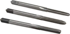 Interstate - #8-32 UNC, 4 Flute, Bottoming, Plug & Taper, Bright Finish, High Speed Steel Tap Set - Right Hand Cut, 2-1/8" OAL, 3/4" Thread Length - Best Tool & Supply