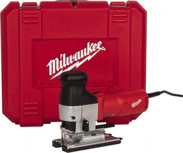 Milwaukee Tool - 6.2 Amp, 500 to 3,000 SPM, 1 Inch Stroke Length, Electric Jigsaw - 120V, 9-1/2 Ft. Cord Length, 45° Cutting Angle - Best Tool & Supply