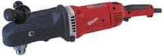 Milwaukee Tool - 1/2" Keyed Chuck, 450 & 1,750 RPM, Angled Handle Electric Drill - 13 Amps, 120 Volts, Reversible, Includes Side Handle - Best Tool & Supply