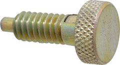 Gibraltar - 1/4-20, 0.4" Thread Length, 0.123 to 1/8" Max Plunger Diam, 0.5 Lb Init to 2 Lb Final End Force, Locking Knob Handle Plunger - Knurled Knob, 0.53" Length Under Head/Shoulder, 1/8" Plunger Projection - Best Tool & Supply