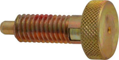 Gibraltar - 3/8-16, 3/4" Thread Length, 0.185 to 0.186" Max Plunger Diam, 0.5 Lb Init to 3 Lb Final End Force, Locking Knob Handle Plunger - Knurled Knob, 0.97" Length Under Head/Shoulder, 0.22" Plunger Projection - Best Tool & Supply