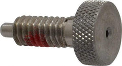 Gibraltar - 1/4-20, 0.4" Thread Length, 0.123 to 1/8" Max Plunger Diam, 0.5 Lb Init to 2 Lb Final End Force, Locking Knob Handle Plunger - Knurled Knob, 0.53" Length Under Head/Shoulder, 1/8" Plunger Projection - Best Tool & Supply