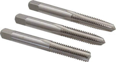 Interstate - 5/16-18 UNC, 4 Flute, Bottoming, Plug & Taper, Bright Finish, High Speed Steel Tap Set - Right Hand Cut, 2-23/32" OAL, 1" Thread Length - Best Tool & Supply