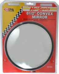 Value Collection - Automotive Full Size Convex Round Mirror with L Bracket - Stainless Steel, 8-1/2" Mirror Diam - Best Tool & Supply