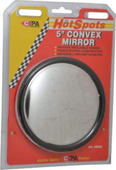 Value Collection - Automotive Full Size Convex Round Mirror with L Bracket - Stainless Steel, 5" Mirror Diam - Best Tool & Supply