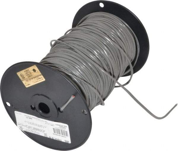 Made in USA - 16 AWG, 2 Strand, 500' OAL, Hook Up Wire - Gray Jacket - Best Tool & Supply