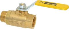 Parker - 3/4" Pipe, Brass Standard Ball Valve - 2 Piece, Inline - One Way Flow, MNPT x FNPT Ends, Lever Handle, 600 WOG, 150 WSP - Best Tool & Supply