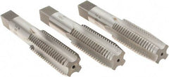 Interstate - 1-8 UNC, 4 Flute, Bottoming, Plug & Taper, Bright Finish, High Speed Steel Tap Set - Right Hand Cut, 5-1/8" OAL, 2-1/2" Thread Length - Best Tool & Supply