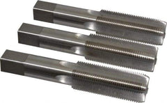 Interstate - 1-14 UNS, 4 Flute, Bottoming, Plug & Taper, Bright Finish, High Speed Steel Tap Set - Right Hand Cut, 5-1/8" OAL, 2-1/2" Thread Length - Best Tool & Supply